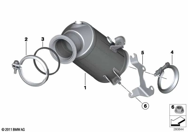 Motor- und Katalysatorunterstützung für BMW F20, F21 Serie 1 F30, F31, F34 Serie 3 F32 Serie 4 (OEM 18207602265). Original BMW