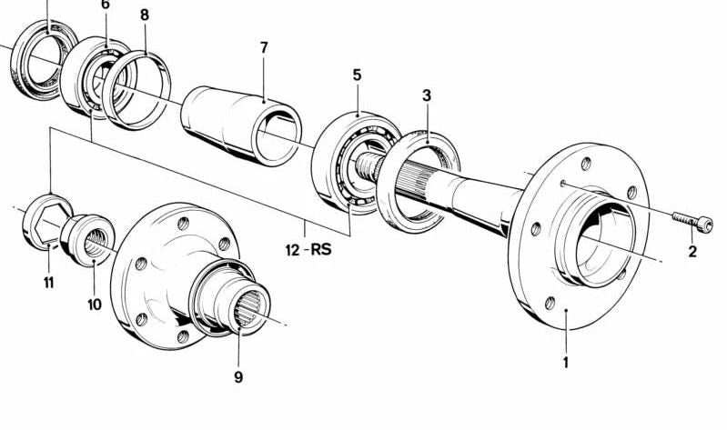 Tuerca brida OEM 31521211089 para BMW E30, E12, E34, E24, E23. Repuesto original BMW.