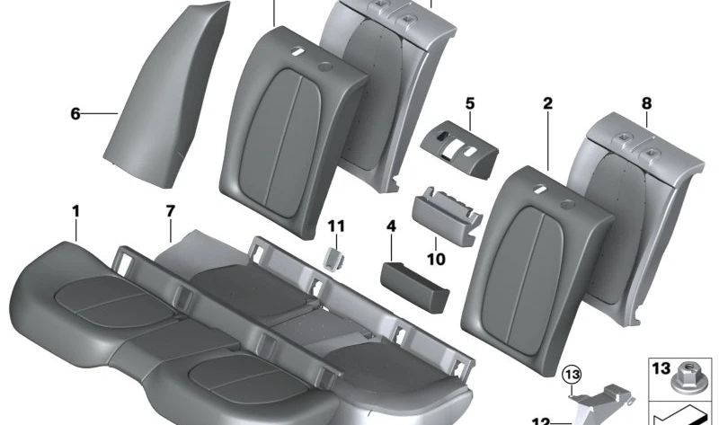 Plaque de support pour BMW F40, F52, F70, F44 (OEM 52207408423). BMW d'origine