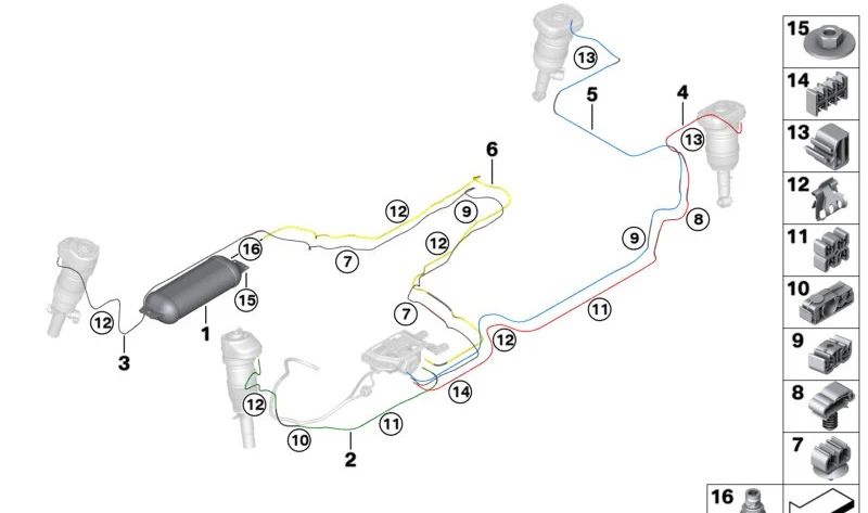 Conducto de aire trasero derecho OEM 37205A7E953 para BMW X5 (G05, G05N, G18, G18N), X6 (G06, G06N), X7 (G07, G07N). Original BMW.