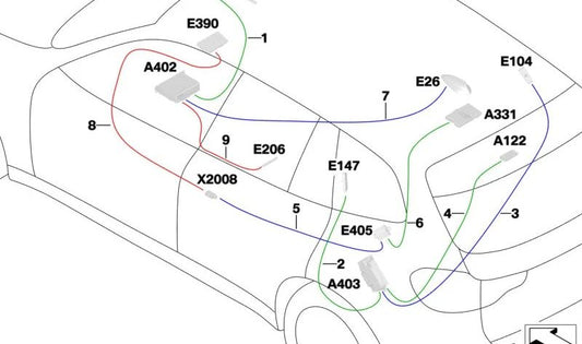 Cable de antena WiFi OEM 61119825160 para BMW G08 (iX3). Original BMW.