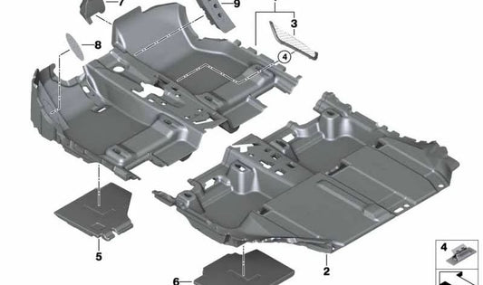 OEM 51477149471 Repos en acier inoxydable pour Mini R56, F56, Clubman R55, Cabrio R57, Countryman F60 ... et plus. Mini d'origine.