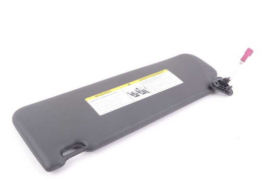 Visera parasol derecha con espejo OEM 51167252052 para BMW E90, E91, E84. Color negro. Compatible con todos los modelos indicados. Recambio original BMW.