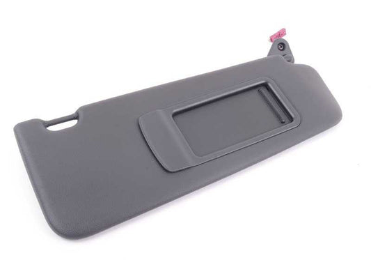 Visera parasol derecha con espejo OEM 51167252052 para BMW E90, E91, E84. Color negro. Compatible con todos los modelos indicados. Recambio original BMW.