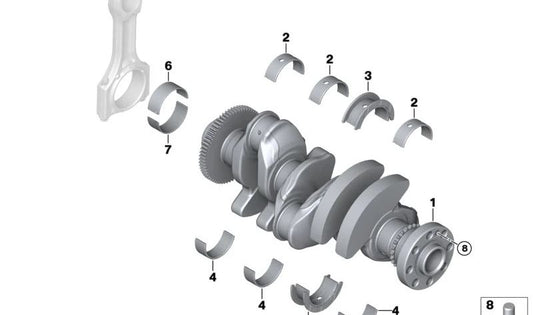 Crankshaft OEM 11217643294 for Mini F55, F56 One with B38U engine. Original Mini.