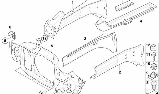 Tuerca de chapa OEM 07131496622 para MINI R50, R53, Cabrio R52. Original MINI.