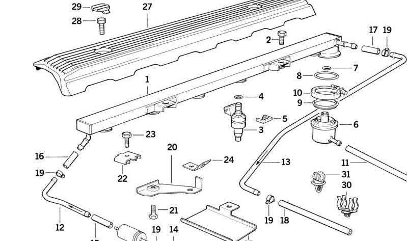 Schutzfall für BMW E36, E34 (OEM 13531735750). Original BMW