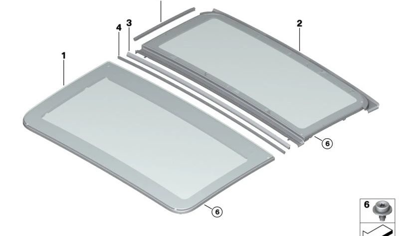 Front Glass Seal OEM 54107430393 for BMW F44, F45, F46, F48. Original BMW.