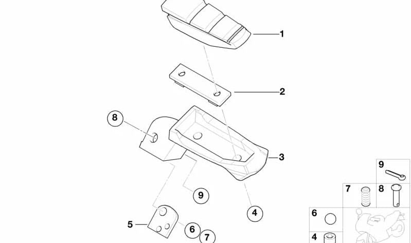 Pasador de fijación OEM 07119905230 para BMW Motorrad F 650 CS, F 700 GS, F 800 GS, F 800 GS Adventure. Original BMW Motorrad.