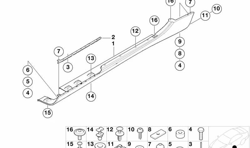 Placa de sujeción OEM 51717037664 para BMW E52. Original BMW.