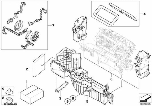 Small parts kit/Air conditioning adjustable lever for BMW E70, E70N, E71, E72 (OEM 64119128859). Original BMW.