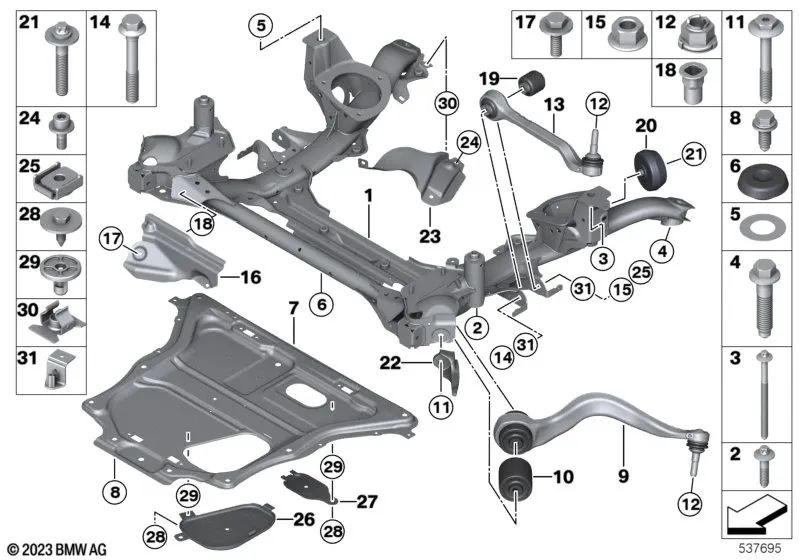 Smorzatore di vibrazioni anteriore OEM 31106868404 per BMW F20, F21, F32, F33, F36... e altro ancora. BMW originale.