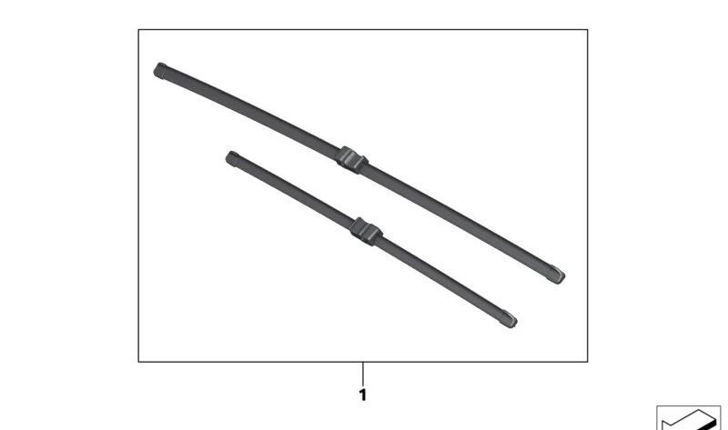 Juego de escobillas limpiaparabrisas OEM 61615A87369 para BMW i3 (I01, I01N). Original BMW.