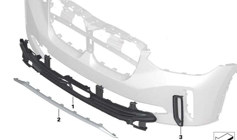 Rejilla de entrada de aire central OEM 51118498770 para BMW G08. Original BMW.