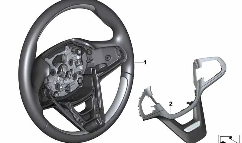 Steering Wheel Trim for BMW 5 Series G30, G31, 7 Series G11, G12 (OEM 32308095038). Original BMW
