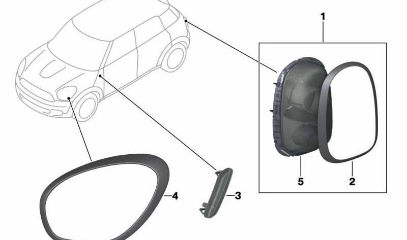 Kit de luces intermitentes traseras negras OEM 63132221503 para MINI Countryman R60, Paceman R61. Original MINI.