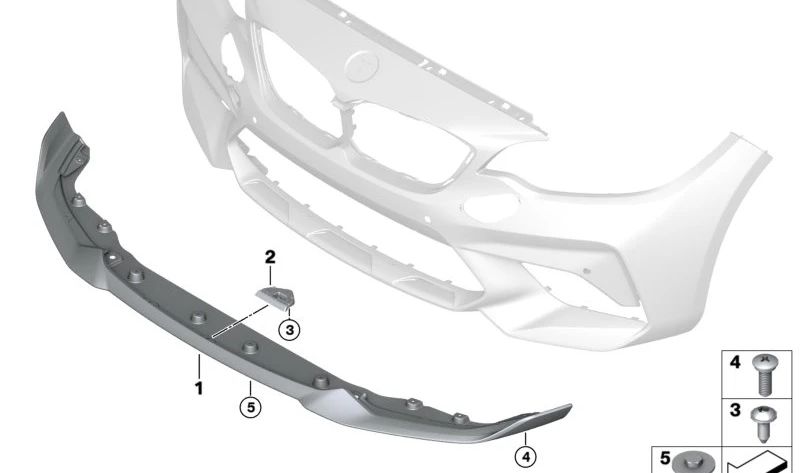 Elemento de fijación OEM 51118083744 para BMW F87. Original BMW.