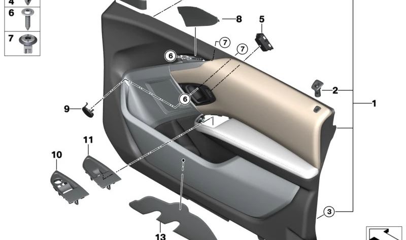 Clip de fijación OEM 51418040755 para BMW i3 (I01). Original BMW.
