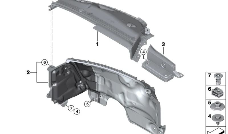 Refuerzo superior frontal OEM 51719625430 para BMW U06 (Serie 2 Active Tourer). Original BMW.