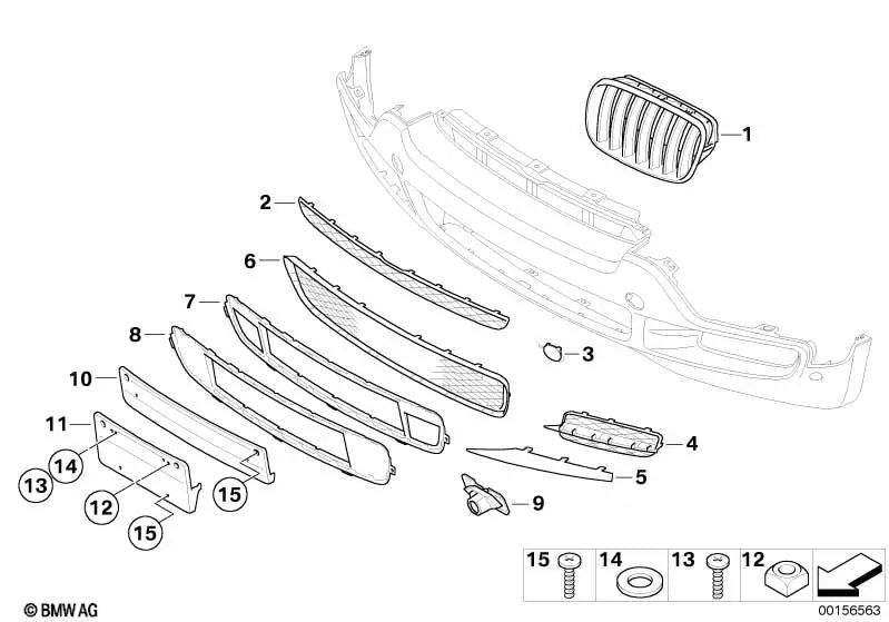 Kennzeichenblende for BMW X5 E70 (OEM 51117163150). Genuine BMW