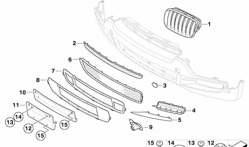Couvercle du capteur de stationnement (PDC) OEM 51117171348 pour BMW X5 E70 (3.0d, 3.0SD, 4.8i) 2006-2010. Pièce BMW originale.