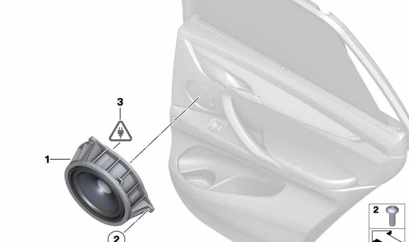 Altavoz de Tono Medio para BMW X5 F15, F85 X6 F16, F86 (OEM 65139286367). Original BMW