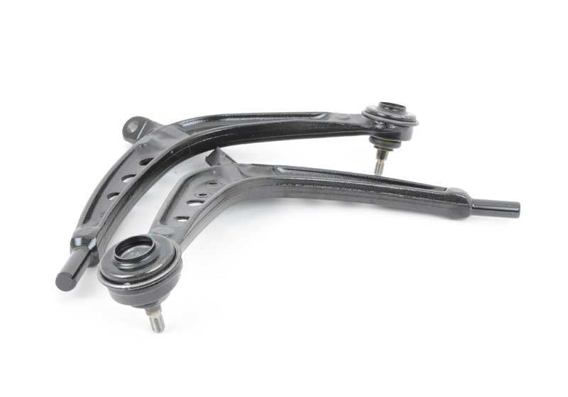 Juego de brazos de suspensión OEM 31122157596 para BMW E46. Incluye brazos delanteros izquierdo y derecho, tornillería y silentblocks. Compatible con todos los E46. Original BMW.