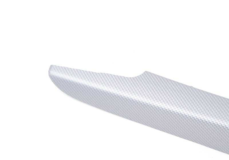 Panel protector aluminio consola central derecha OEM 51168058572 para BMW X5 (F15), X6 (F16). Original BMW.