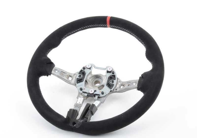Sports Welling M Performance OEM 32302344149 pour BMW F15 et F16. Tapisserie Voltanta avec des détails en carbone et une marque rouge centrale. Améliorez l'adhérence et ajoutez le style de course. BMW d'origine.