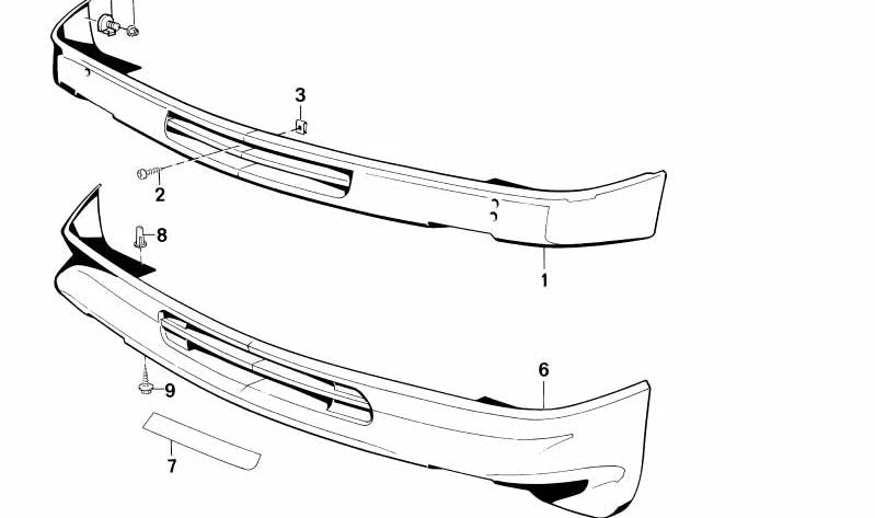 Defensa delantera OEM 51711933510 para BMW E30. Original BMW.