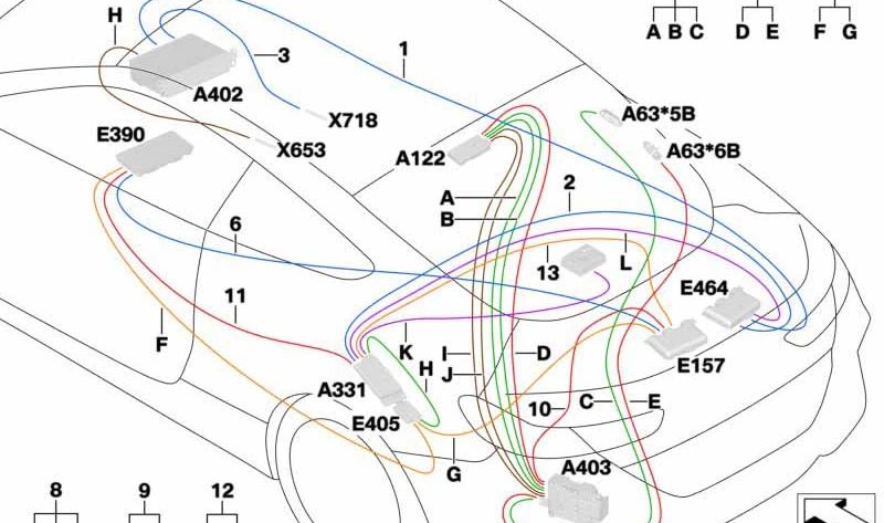 GPS antenna cable 61118702244 for BMW G15, F92 and F93 {840d xDrive, 840i, M8 Competition} (all compatible models). Length 7521mm. Original BMW.
