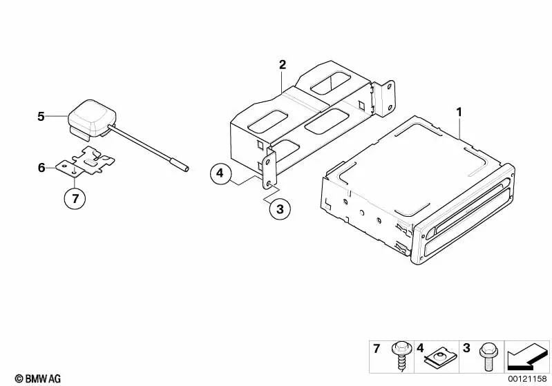 Soporte antena GPS OEM 65906914943 para BMW Z4 E85, E86. Original BMW.