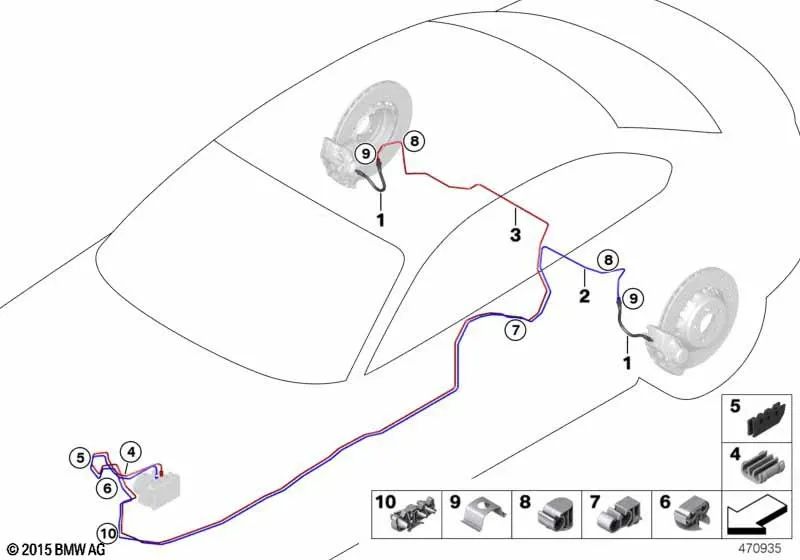 OEM Rear Brake Pipe 34328072008 for BMW F87 M2 CS, M2 Competition. Genuine BMW.