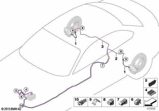 OEM Bremsleitung hinten 34328072008 für BMW F87 M2 CS, M2 Competition. Original BMW.