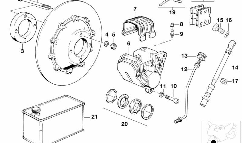 Kit de juntas para cáliper de freno OEM 34111458211 para BMW E30, E31, E32, E34, E36, E38, E39, E46, E60, E61, E63, E64, E65, E66, E70, E83, E87, F01, F02, X3, X5, Z3, Z4. Original BMW.