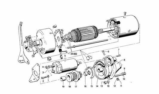 Engranaje de arranque OEM 12411350796 para BMW E21, E12, E23. Original BMW.