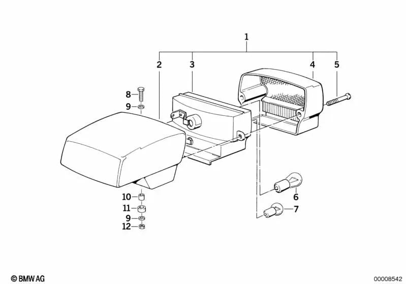Caja trasera OEM 63211243686 para motos BMW R 100, R 100/7, R 100 CS, R 100 R, R 100 R Mystic, R 100 RS... y más. Original BMW.