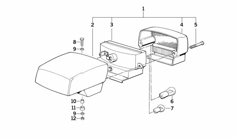 **Soporte portalámparas piloto trasero OEM 63211243685 para BMW E36 (316i, 318i, 320i, 323i, 325i, 328i, M3). Original BMW.**