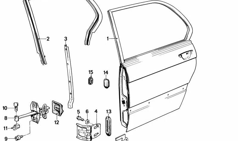 Tope de puerta OEM 41521925835 para BMW E28. Pieza original BMW.