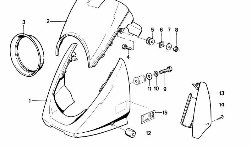 Embellecedor izquierdo OEM 46631242393 para BMW Motorrad R248. Pieza original BMW para carenado delantero. Apto exclusivamente para modelos R248 de BMW Motorrad.