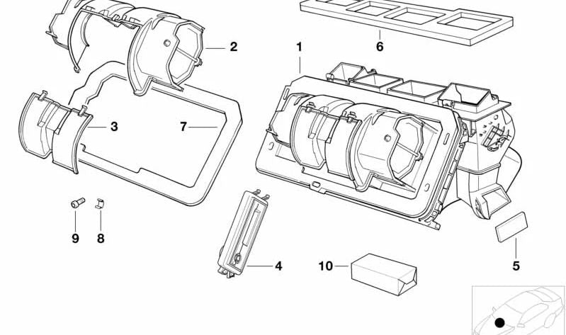 Juego de piezas pequeñas y palanca de calefacción OEM 64118391902 para BMW E34 (5er Serie). Original BMW.