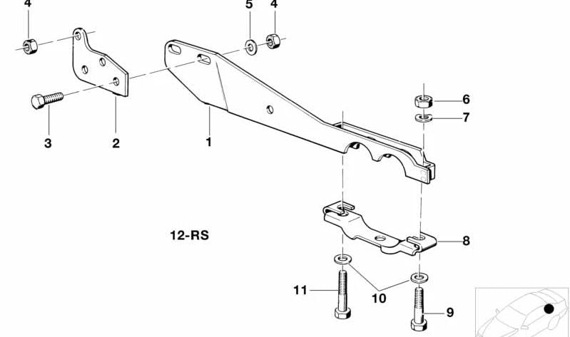 Abrazadera de tubo de escape OEM 18211245954 para BMW E23. Original BMW.