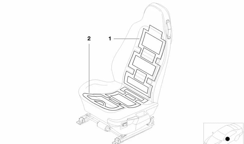 Resistencia calefacción asiento OEM 52108413881 para BMW Z3 {E36 Z3 1.9, 2.2, 2.2i, 2.5, 2.5i, 3.0} compatibles. Original BMW.