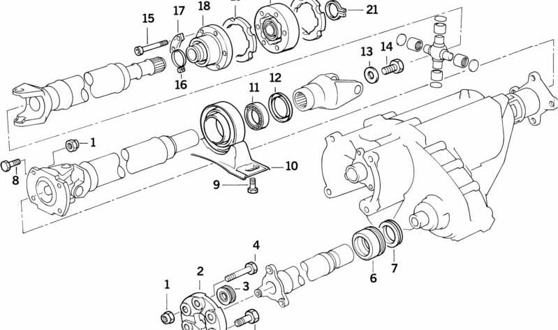 Tornillo hexagonal M10x54 OEM 26111225744 para BMW E30, E28, E34, Z1. Pieza original BMW. Ideal para fijación en el eje de transmisión y otras partes de la transmisión.