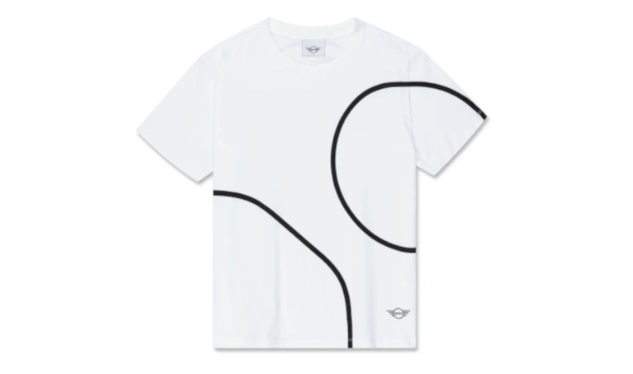 Camiseta blanca y negra Outline Print talla L para mujer OEM 80145B31FE9. Válido para BMW y MINI.