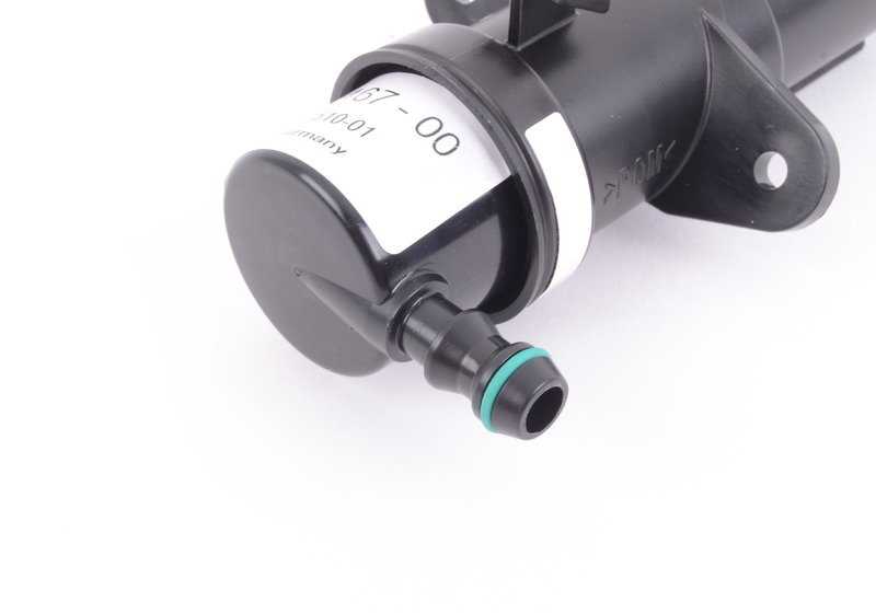 Boquilla izquierda limpiaparabrisas OEM 61673416467 para BMW X3 E83 (todos los modelos: 1.8d, 2.0d, 2.0i, 2.0sd). Original BMW.