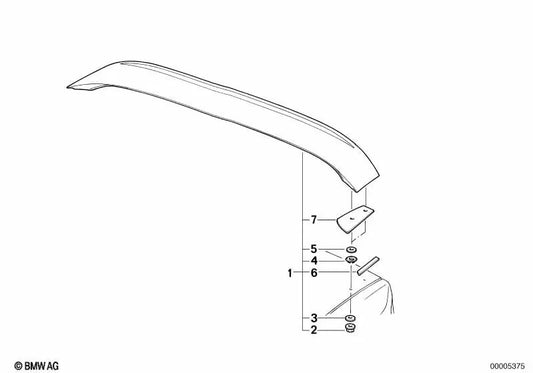 Right foil for BMW Series 5 E34 (OEM 51712231668). Genuine BMW