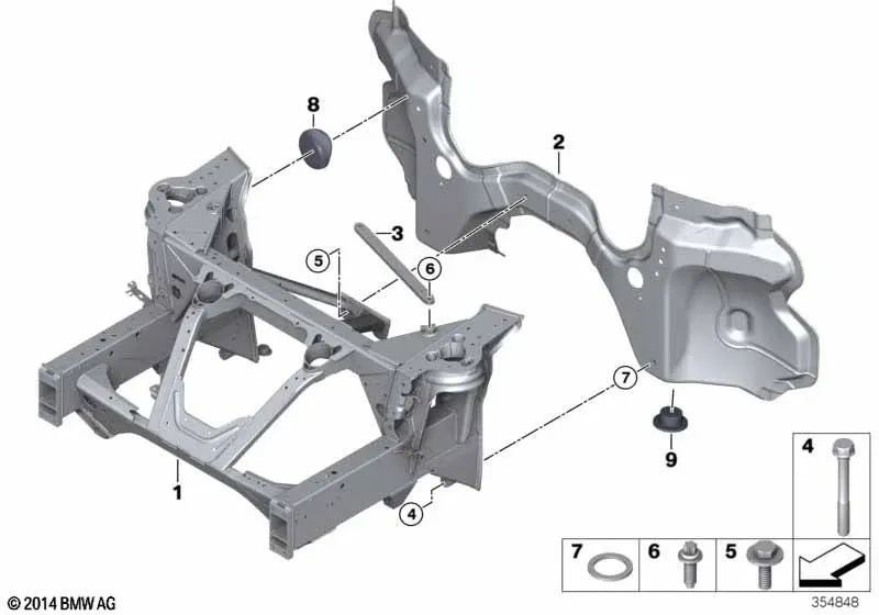 Frame wall bracket for BMW I12, I12N, I15 (OEM 41007371982). Original BMW