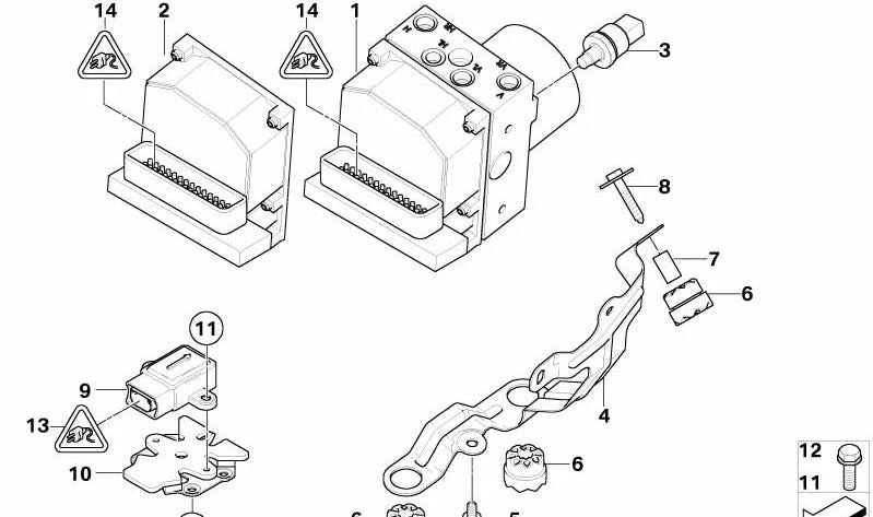 Soporte del módulo ABS OEM 34511165600 para BMW E53. Pieza original BMW.