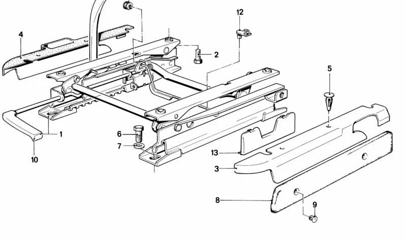 Copertura esterna destra OEM 52101912384 per BMW E28 ed E23. BMW originale BMW. Ideale per proteggere i meccanismi dei sedili anteriori, il colore del beige di perle.